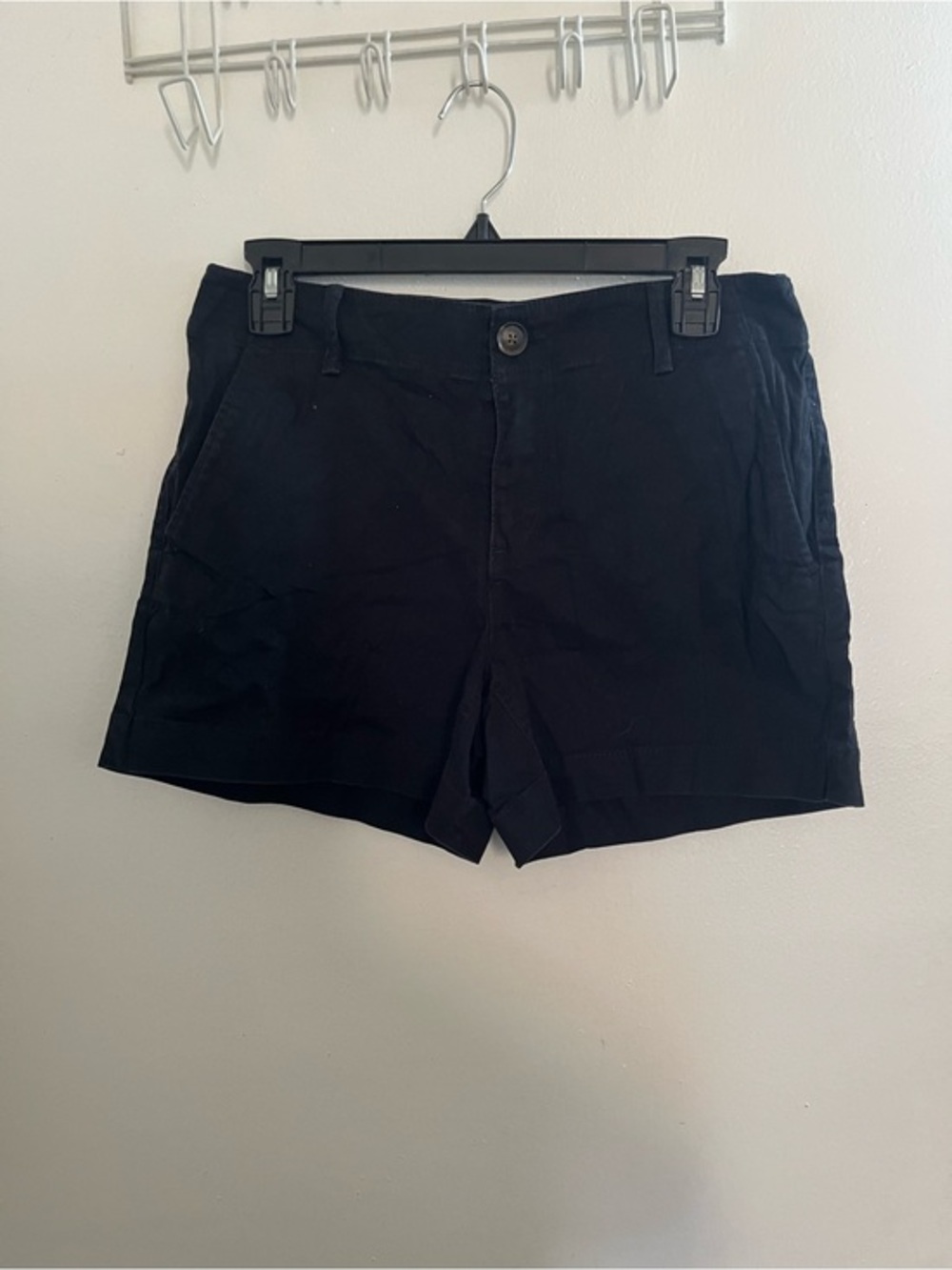 LOFT Black  Shorts with Front Button Waist